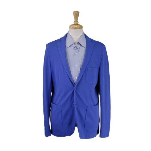 Domenico Tagliente Light Blue Slim Fit Cotton Unstructured Blazer Jacket 44R - Picture 1 of 9